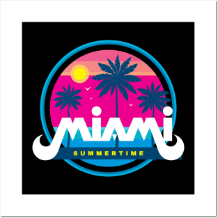 Retro Miami Sunset Posters and Art